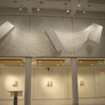 Linear Compression #231’ across; 8’drop with cords;each geometric 6’ h;farthest extension off wall 42”