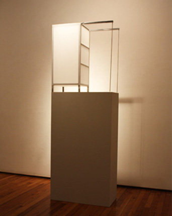 Compartmentalized30"h x 24.75"w x 12"d on 48"h PedestalBrushed Aluminun and Sewn Polyfiber