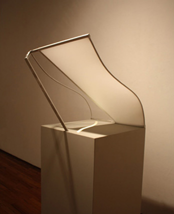 Compounded30.5"h x 25" Square on 48"h PedestalBrushed Aluminum and Sewn Polyfiber